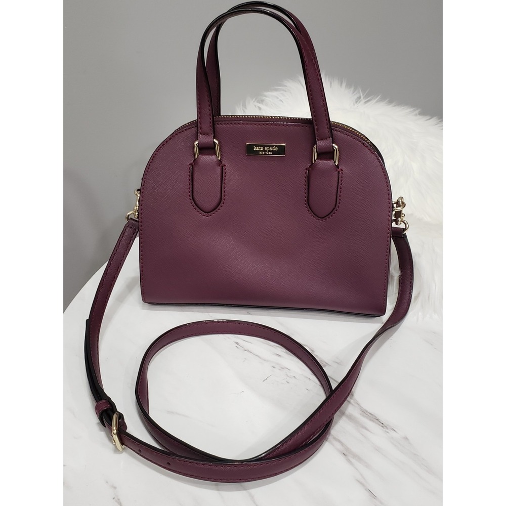 NEVER USED kate spade reiley lauren satchel Plum Deep Purple Handbag Purse